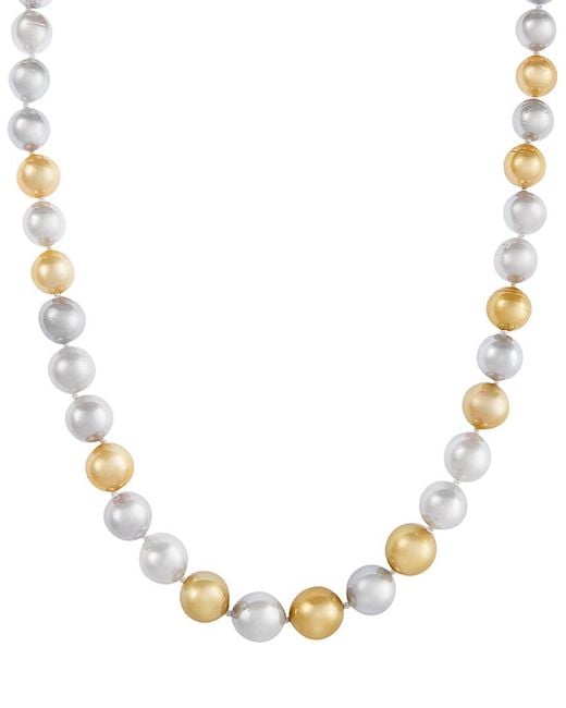 Masako Pearls Metallic 14k 9-12mm South Sea Pearl Necklace