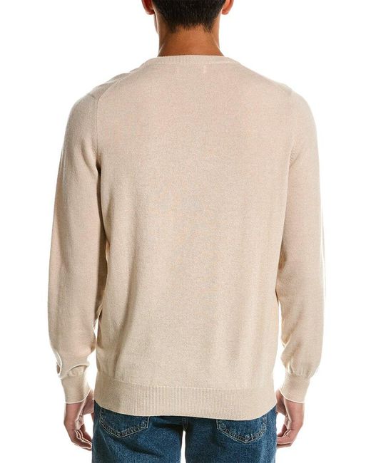 Brunello Cucinelli Natural Cashmere Crewneck Sweater for men