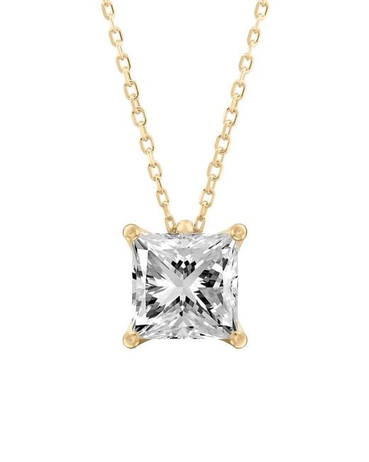Lab Grown Diamonds Metallic 14k 2.00 Ct. Tw. Lab-grown Diamond Pendant Necklace