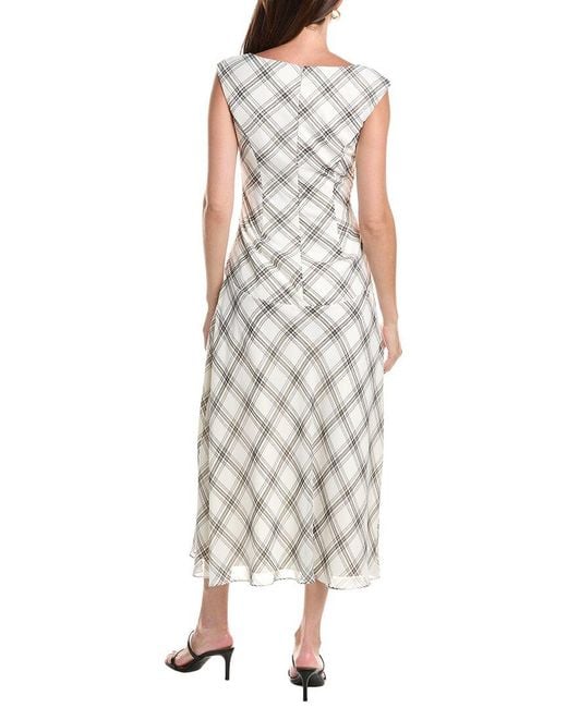 Rene Ruiz Black Drop Shoulder Draped Printed Knit Flare Dress