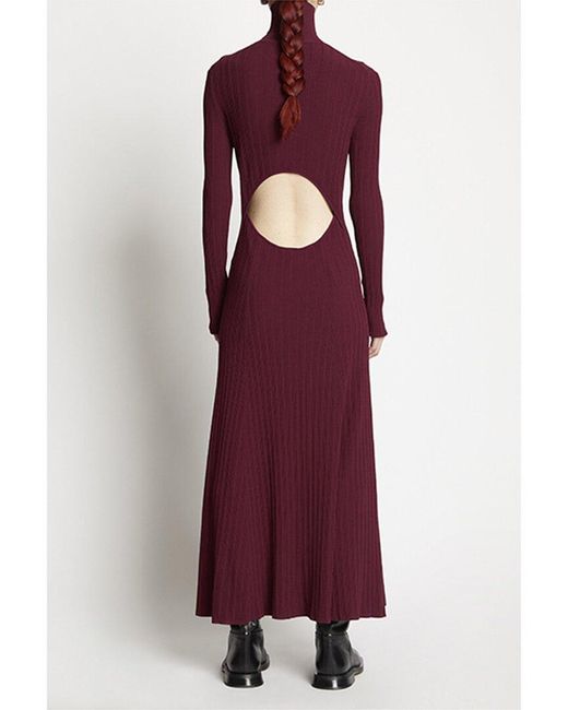 Proenza Schouler Purple Open Back Turtleneck Knit Dress