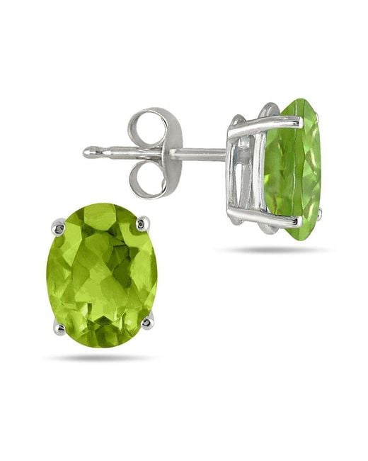 Gem Spark Green Silver 1.20 Ct. Tw. Peridot Studs