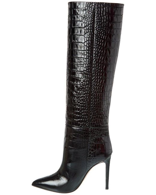 Paris Texas Black Stiletto Leather Tall Boot