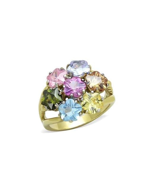 Alamode Jewelry White Plated Stainless Steel Ring