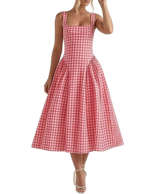 Monique Lagarde Red Midi Dress