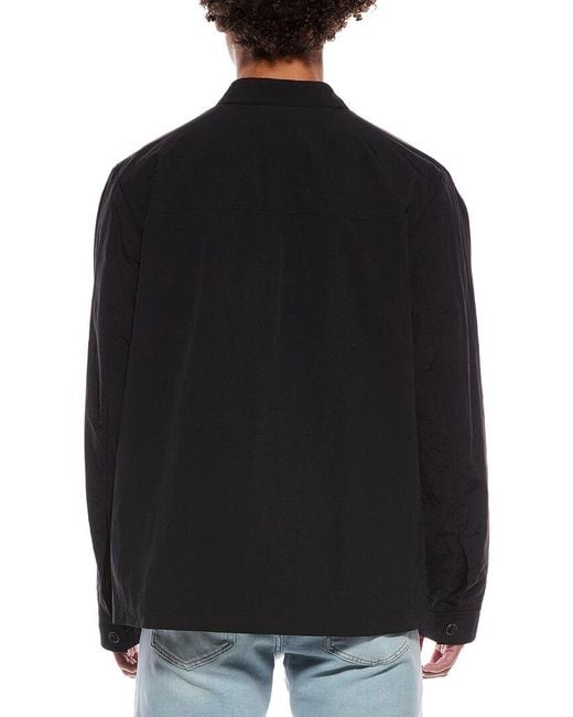 Karl Lagerfeld Black Moto Collar Windbreaker for men
