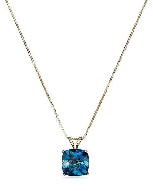 MaxColor Metallic 14k 2.05 Ct. Tw. Londen Blue Topaz Pendant Necklace