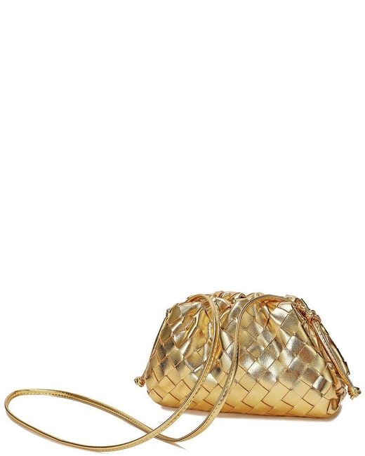 Tiffany & Fred Paris Woven Metallic Leather Pouch