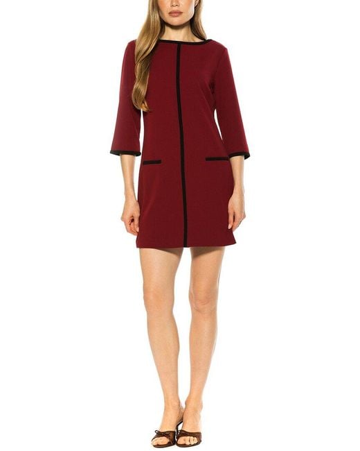 Alexia Admor Red Liora Boatneck Shift Dress