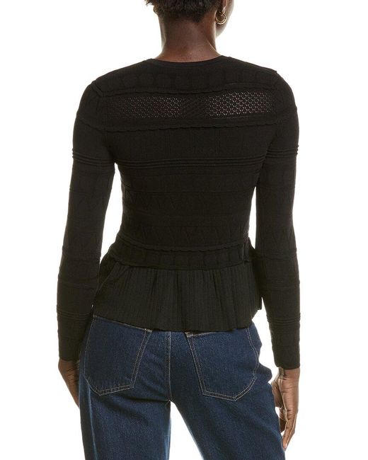 MILLY Black Ruffle Sweater