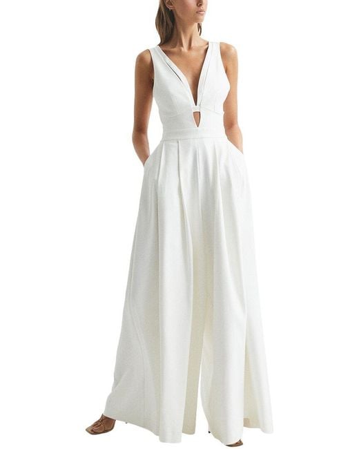 Reiss White Kady Wide Leg Jumpsuit