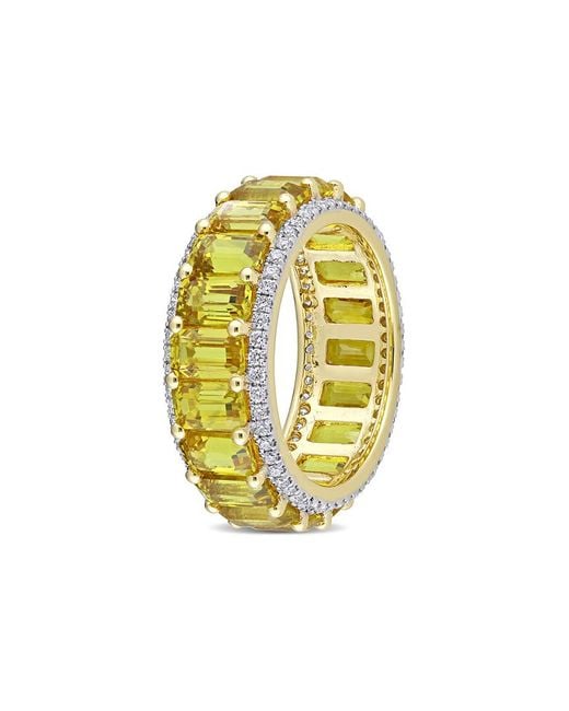Diamond Select Cuts Metallic 14k 11.71 Ct. Tw. Diamond & Yellow Sapphire Ring
