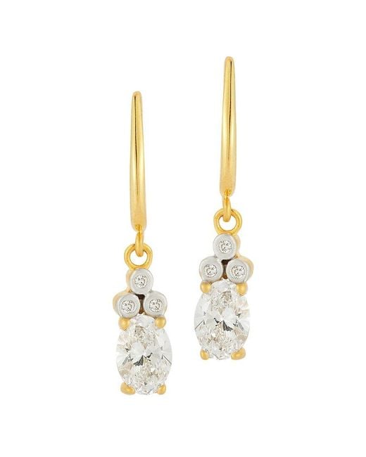 Reiss Metallic 14K 2.18 Ct. Tw. Lab-Grown Diamond Dangle Earrings