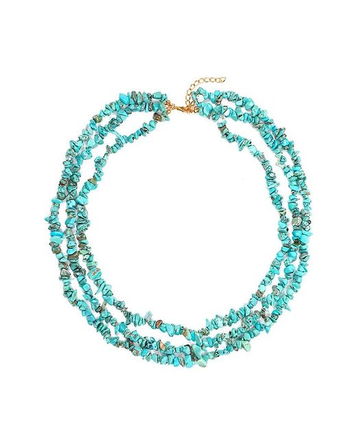Liv Oliver Blue 18k Plated 75.00 Ct. Tw. Turquoise Nugget Layer Necklace