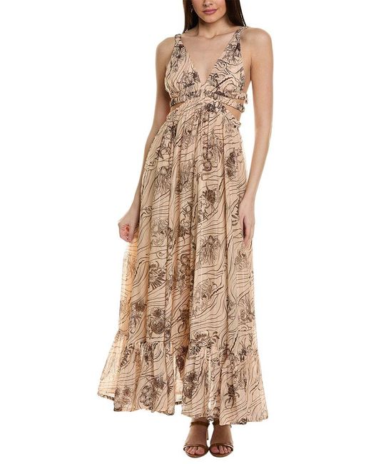 Sabina Musayev Natural Fiorello Silk-blend Maxi Dress