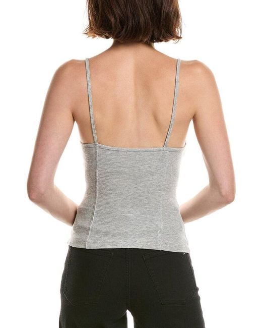 Nia Gray Ribbed Hacci Corset Tank
