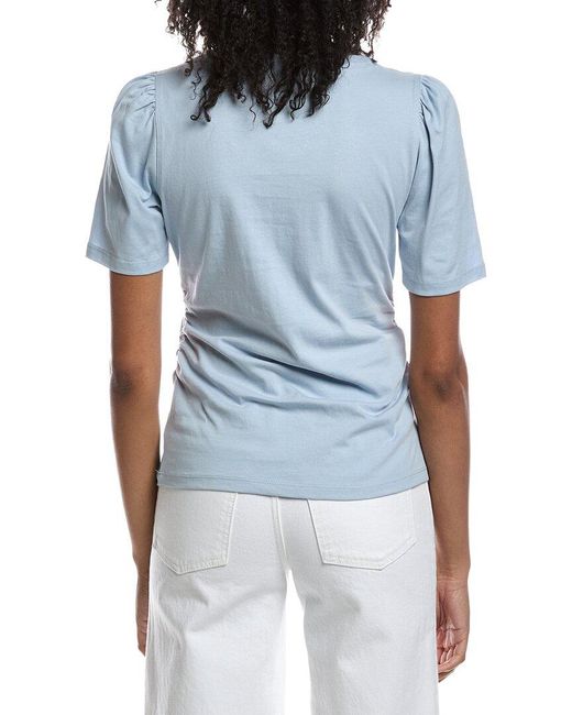 Current/Elliott Blue Puff Sleeve T-Shirt