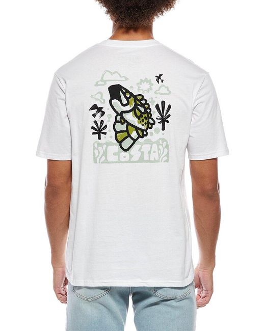 COSTA APPAREL White Bass And Release T-Shirt for men