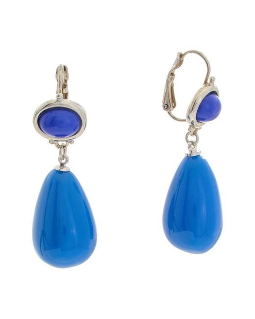 Kenneth Jay Lane Blue Dangle Earrings