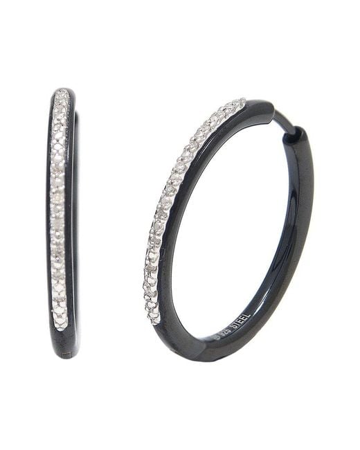 Diamond Select Cuts Metallic Silver & Steel 0.06 Ct. Tw. Diamond Earrings