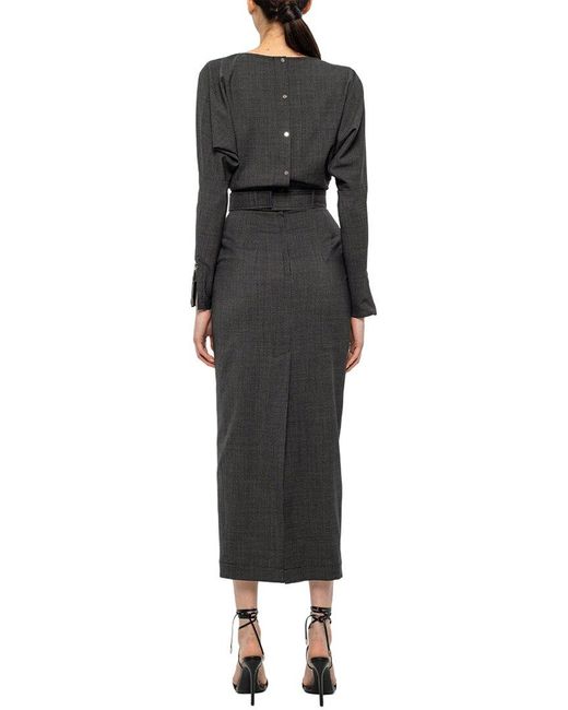 BGL Black Wool-blend Midi Dress