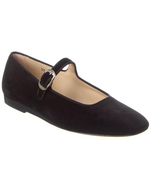 Le Monde Beryl Black Velvet Mary Jane Flats