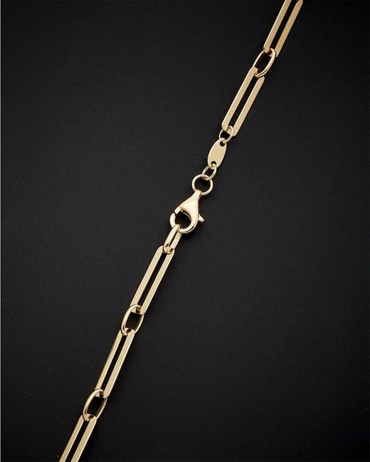 Italian Gold Black 14k Polished Paperclip Necklace