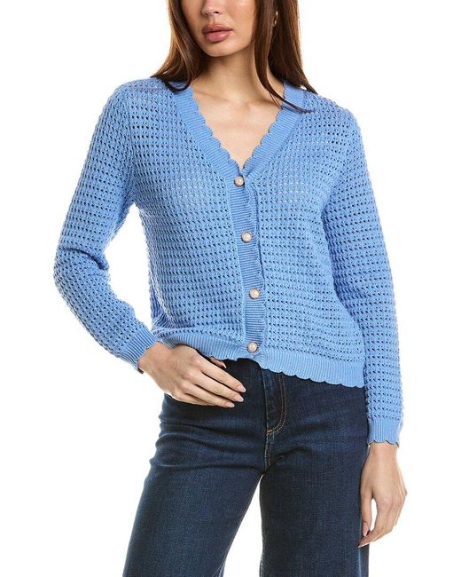 Nanette Lepore Blue Open Knit Cardigan