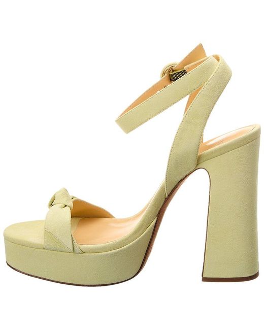 Alexandre Birman Metallic Clarita Curve 120 Suede Platform Sandal