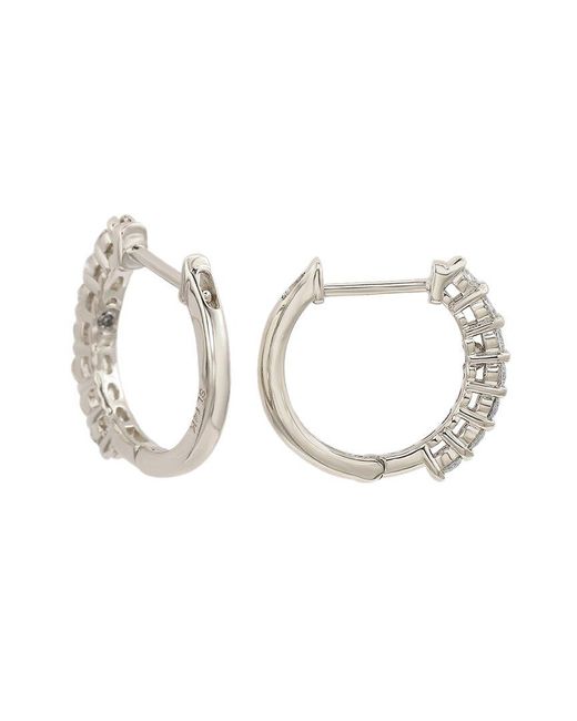 Suzy Levian White 14k 1.00 Ct. Tw. Diamond Huggie Earrings