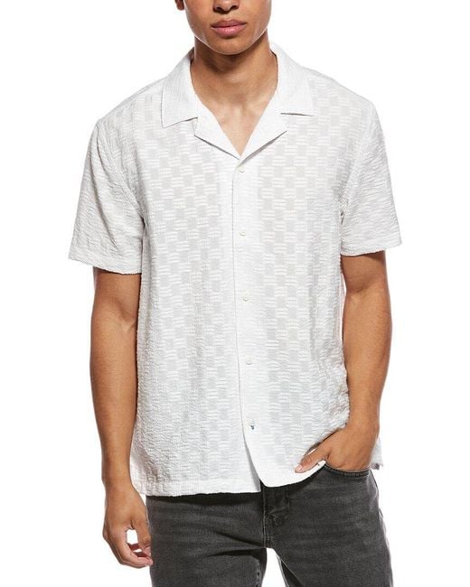Scotch & Soda White Solid Camp Shirt for men
