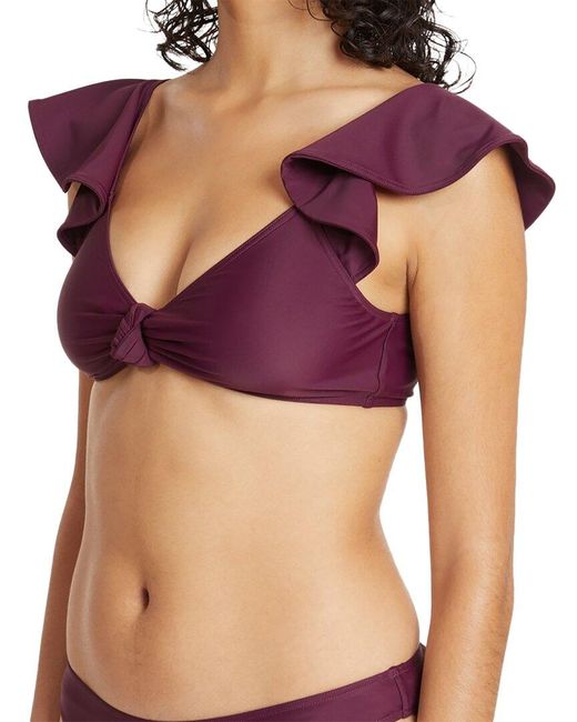 Tanya Taylor Purple Orelia Bikini Top