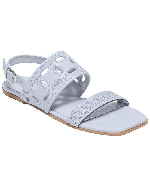 Bernardo White Orla Leather Flat Sandal