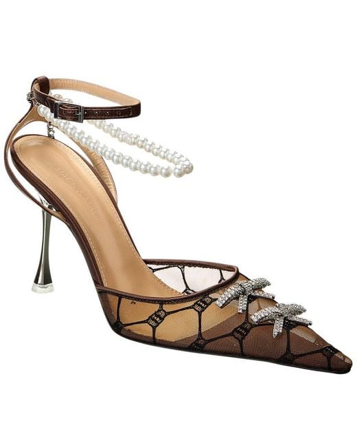 Mach & Mach Metallic Matilda Mesh & Leather Pump