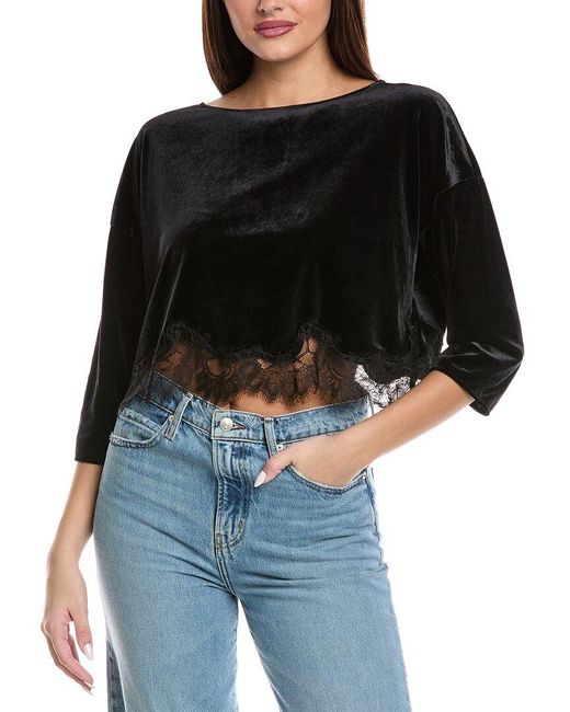 Ba&sh Black Vadim Velvet Top