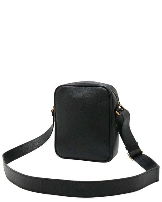 Gucci Black Leather Print Messenger Bag (authentic Pre-loved)