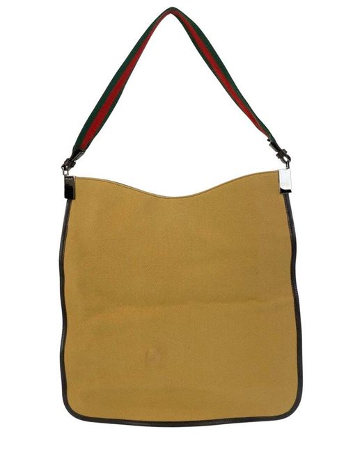 Gucci Natural Beige Canvas Shoulder Bag (authentic Pre-loved)