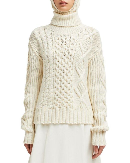 Moncler White Wool Turtleneck Sweater