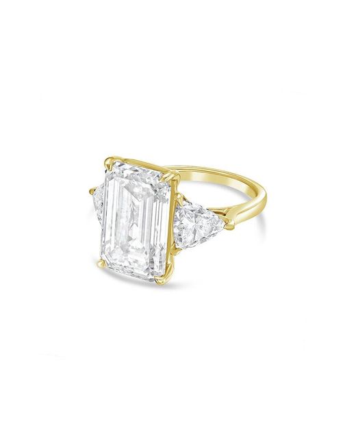 Diana M White Diana M. 18K 16.00 Ct. Tw. Lab-Grown Diamond Three-Stone Ring