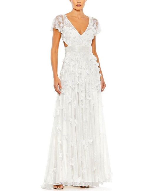 Mac Duggal White Evening Gown