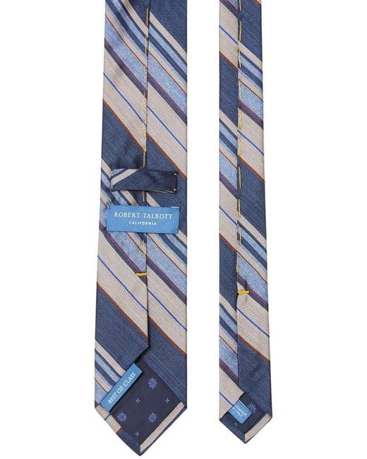 Robert Talbott Blue Silk Large Multi Repp Necktie for men