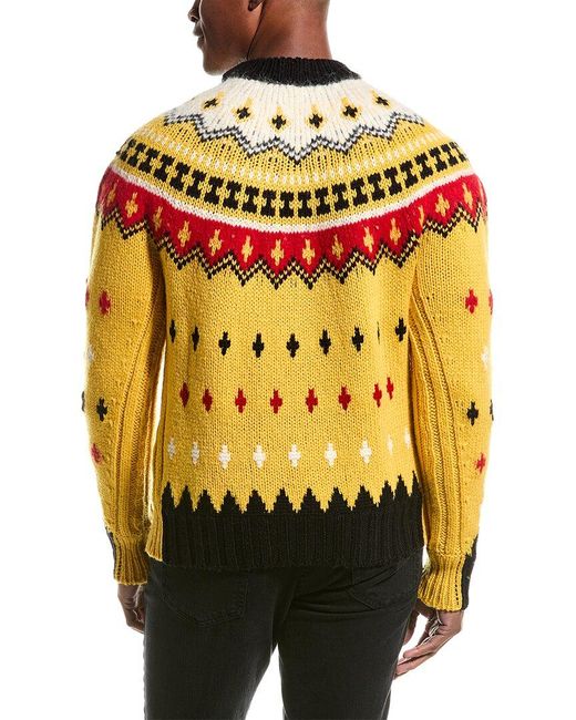 Moncler Yellow Fair Isle Sweater for men