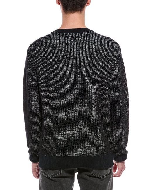 Rag & Bone Black Simon Marl Crewneck Sweater for men