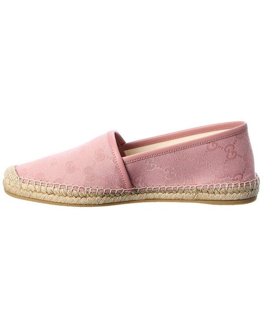 Gucci Pink GG Canvas & Leather Espadrille