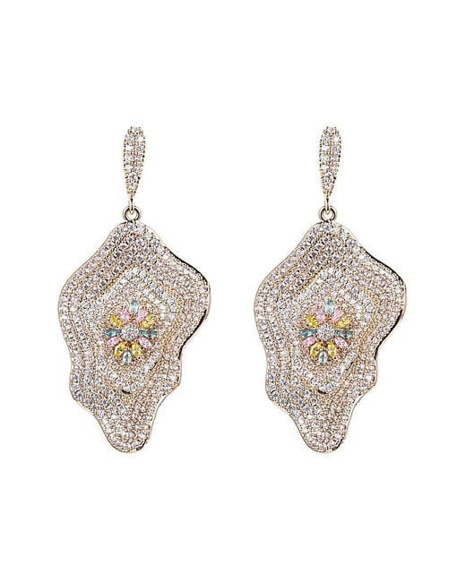 Eye Candy LA White Cz Shell Drop Earrings