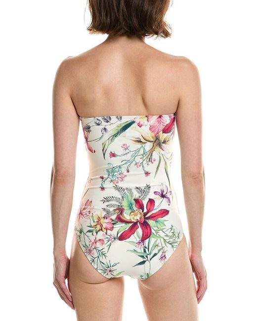 Carmen Marc Valvo White Bandeau One-Piece