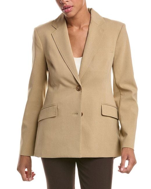 Jonathan Simkhai Natural Moren Pleated Back Blazer