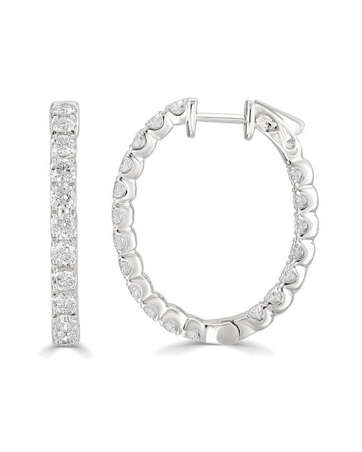 Forever Creations Signature White Collection 14k 1.42 Ct. Tw. Diamond Hoops