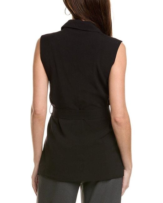 Ellen Tracy Black Belted Vest