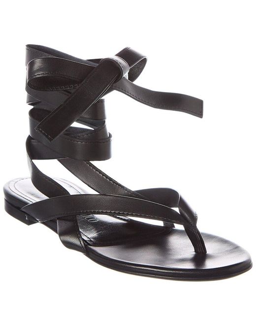 The Attico White Ankle Strap Leather Sandal